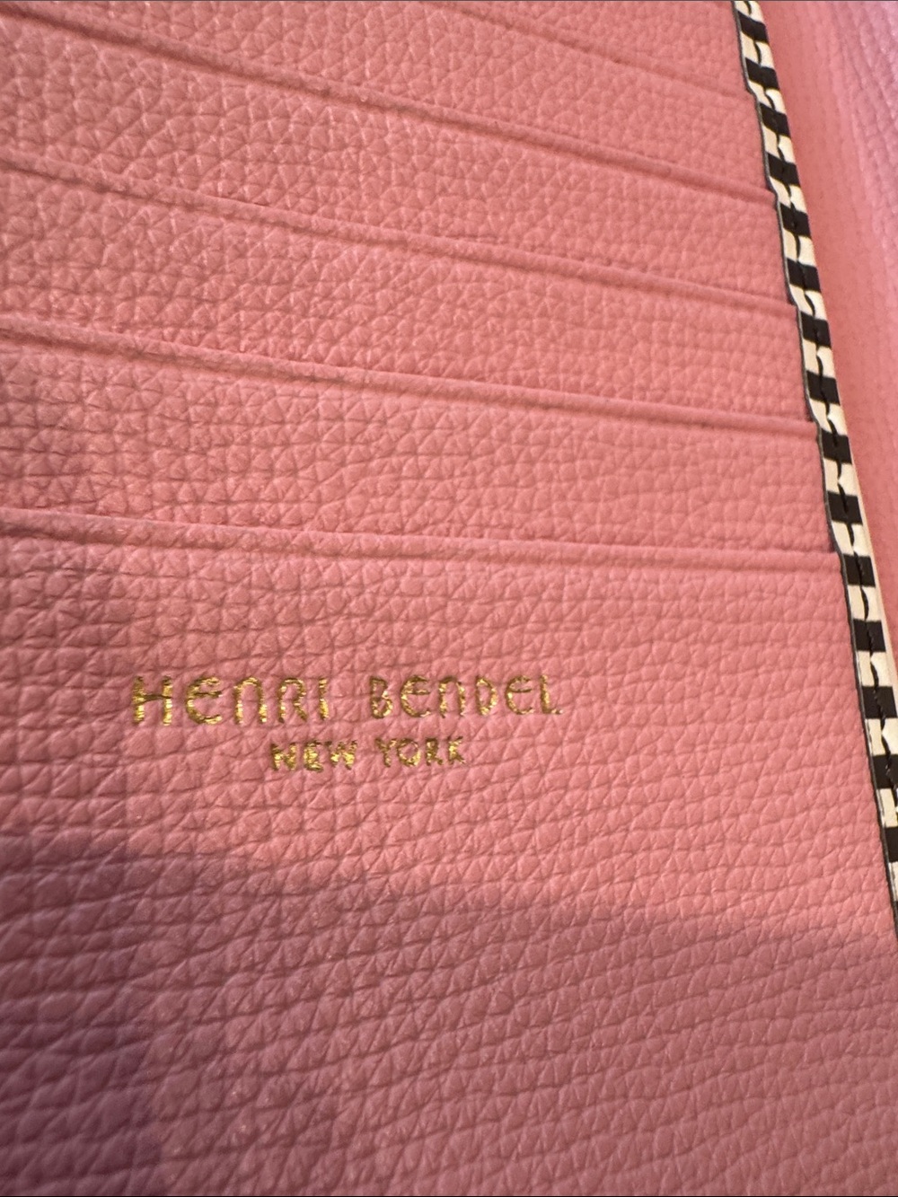 henri bendel Pink Navy Cream Geometric Zip Wallet - Picture 9 of 13